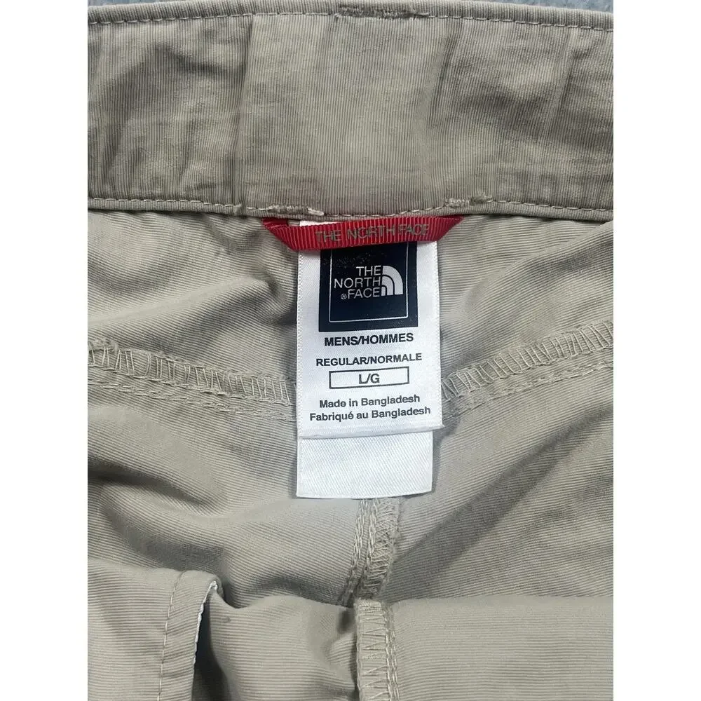 North Face Cargo Shorts for Men - Light Beige, Size L, Outdoor Nylon Wear